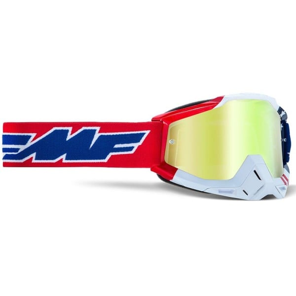 Motorradbrille FMF Powerbomb Us Of A - Mirror True Gold Lens