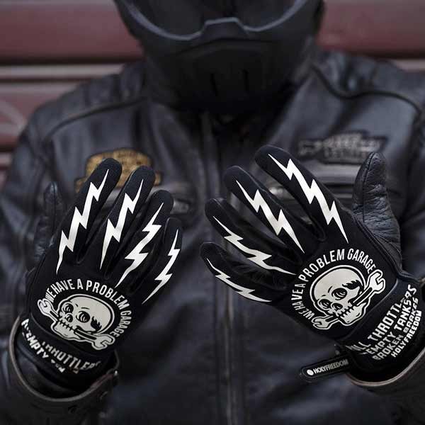 Holy Freedom Tools black motorcycle gloves
