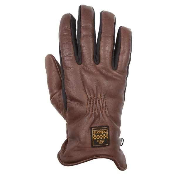 Helstons Benson black chocolate motorcycle gloves