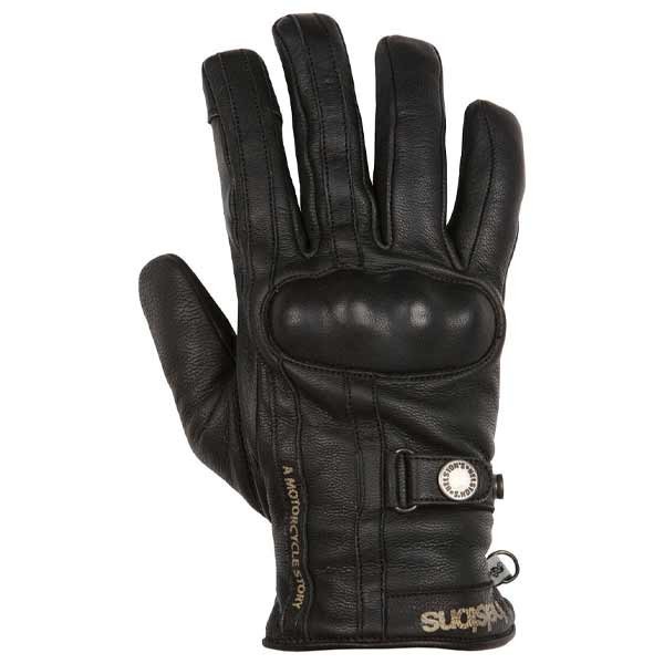 Helstons Burton black motorcycle gloves
