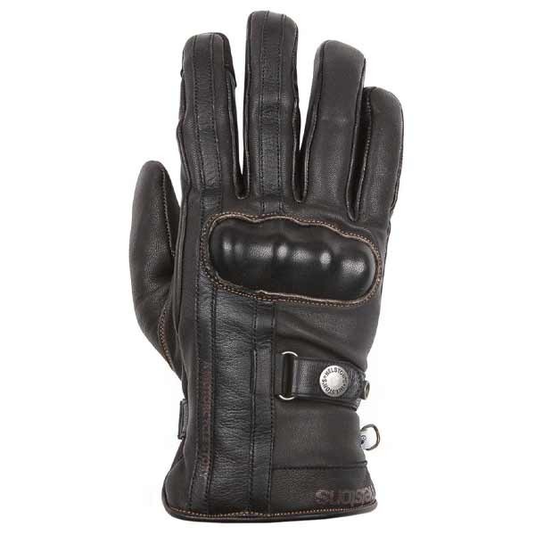 Helstons Burton black brown motorcycle gloves