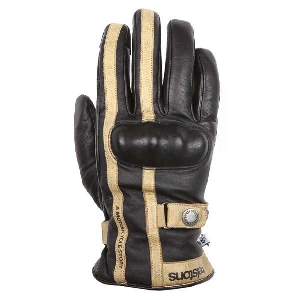 Helstons Burton black beige motorcycle gloves