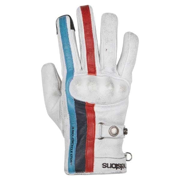 Helstons Burton white motorcycle gloves
