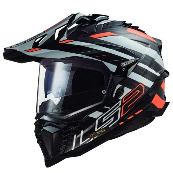 LS2 Helmet Explorer Carbon Edge orange