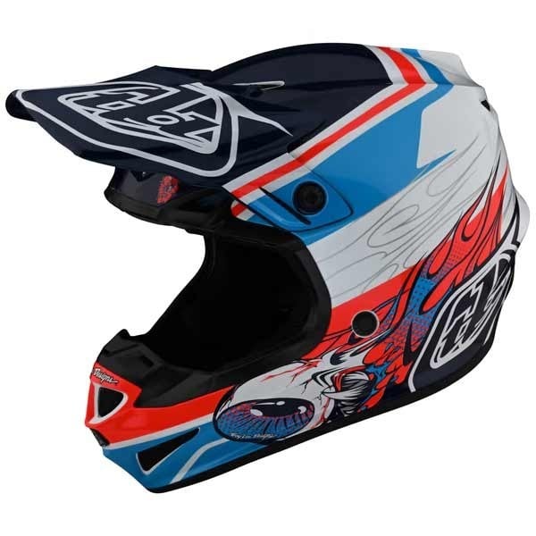 Motocross-Helm Troy Lee Designs SE4 Skooly blau