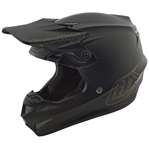 Motocross-Helm Troy Lee Designs SE4 Polyacrylite Mono Schwarz