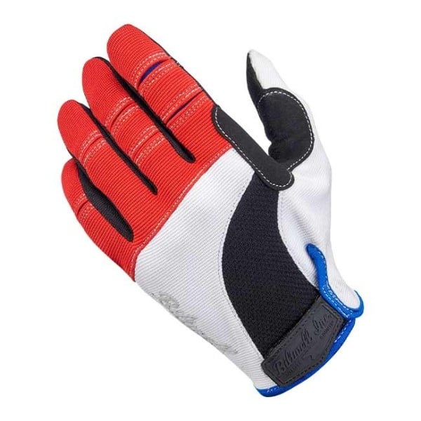Biltwell Moto red white blue gloves