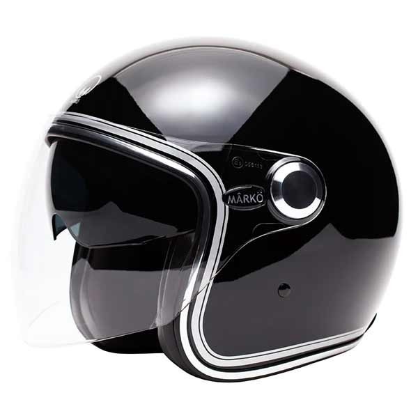 Mârkö Boreal black chrome vintage jet helmet