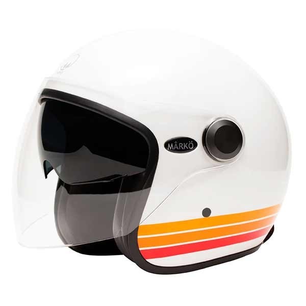 Mârkö Boreal white orange vintage jet helmet