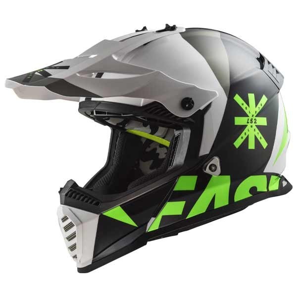 LS2 Fast Evo Heavy black green helmet