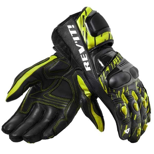 Revit Quantum 2 black yellow leather gloves
