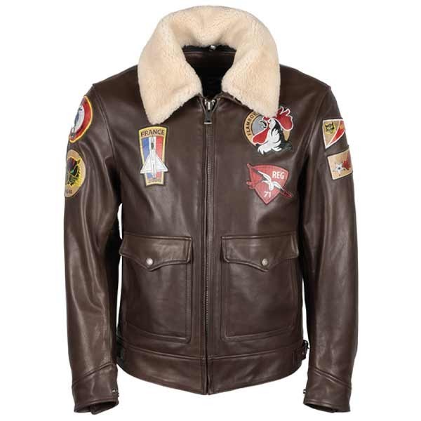 Helstons Esquadron brown leather motorcycle jacket