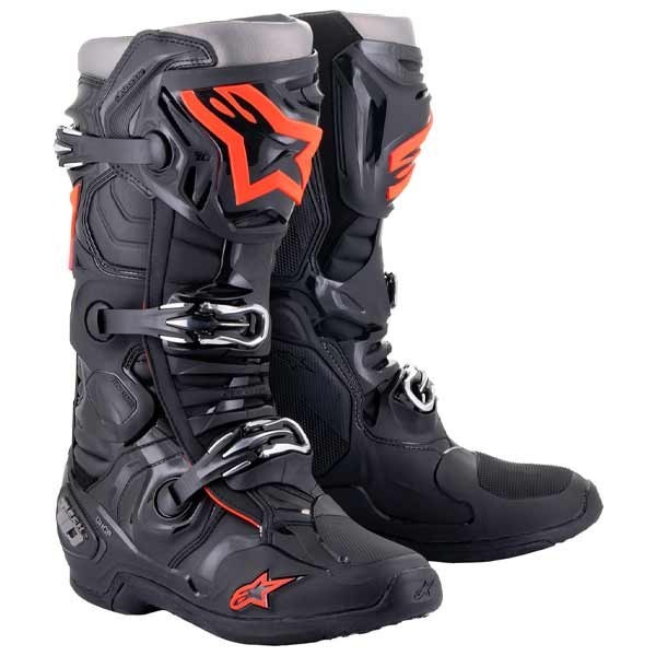 Alpinestars Tech 10 boots black red fluo