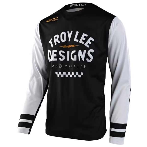 Maillot Troy Lee Designs Scout GP Ride On noir blanc