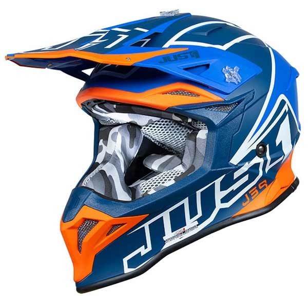 Just1 J39 Thruster Motocross-Helm blau orange