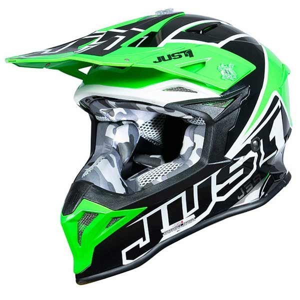 Just1 J39 Thruster motocross helmet black green