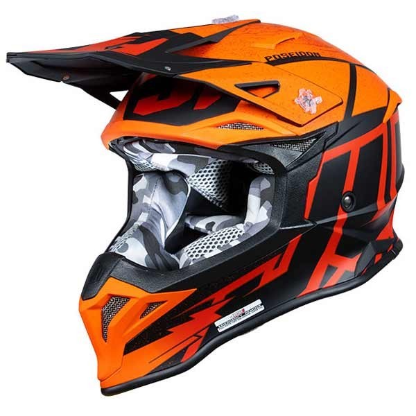 Just1 J39 Poseidon Motocross-Helm schwarz orange