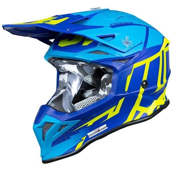 Just1 J39 Poseidon Motocross-Helm blau gelb