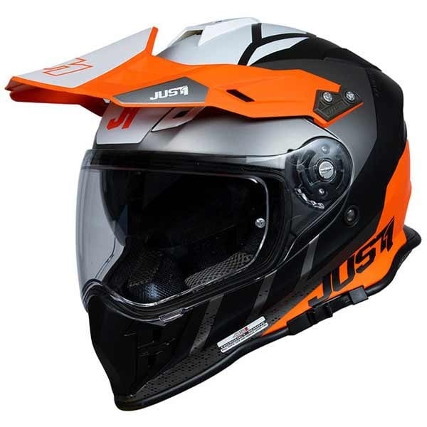 Just1 J34 Pro Outerspace black orange enduro helmet