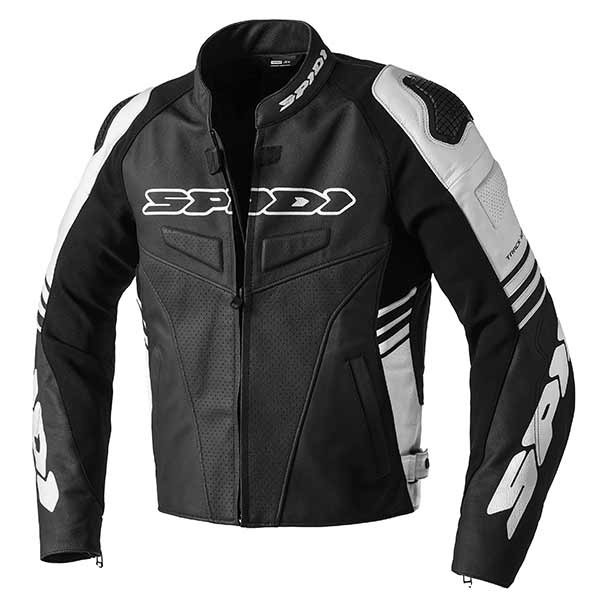 Spidi Track Warrior black white leather jacket