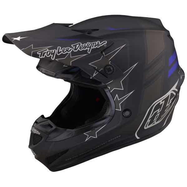Casco de moto Troy Lee Designs SE4 Polyacrylite Flagstaff negro