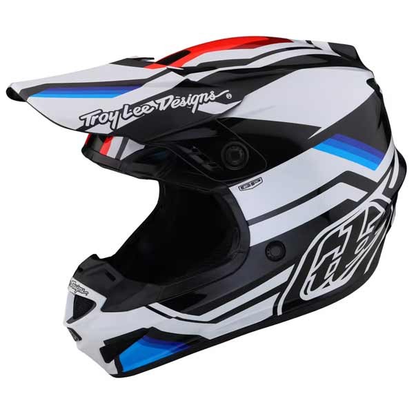 Motocross Helm Troy Lee Designs GP Apex Weiss Blau