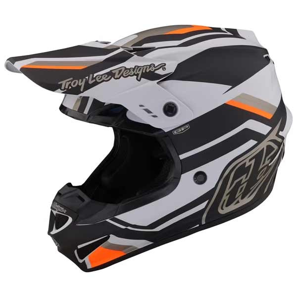 Casco motocross Troy Lee Designs GP Apex gris naranja