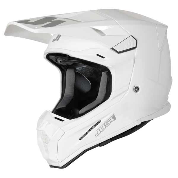 Just1 J22-F Solid gloss white MX helmet