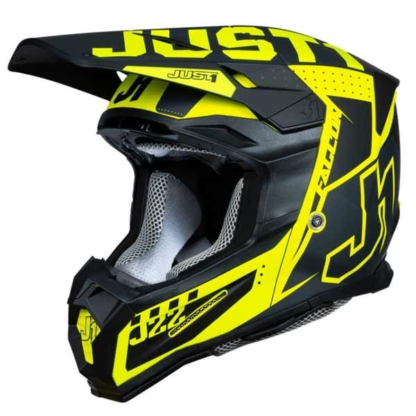 Casco de motocross Just1 J22-F Falcon negro amarillo