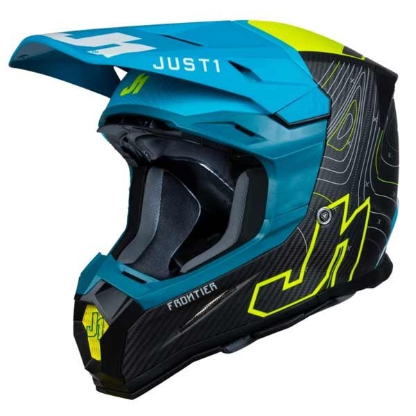 Just1 J22 MX helmet Frontiner carbon blue yellow