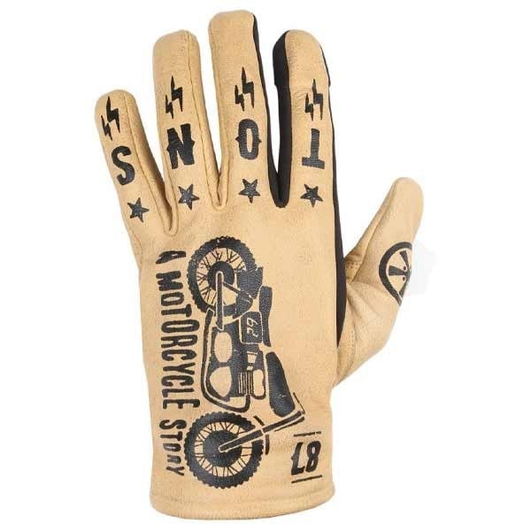 Helstons Kustom beige motorcycle leader gloves