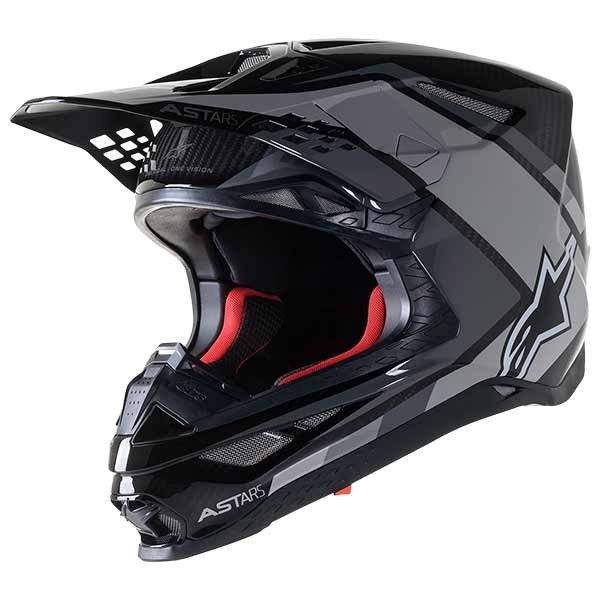 Alpinestars SM10 Carbon black gray motocross helmet