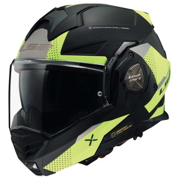 Modular helmet LS2 FF901 Advant X Oblivion matt black yellow