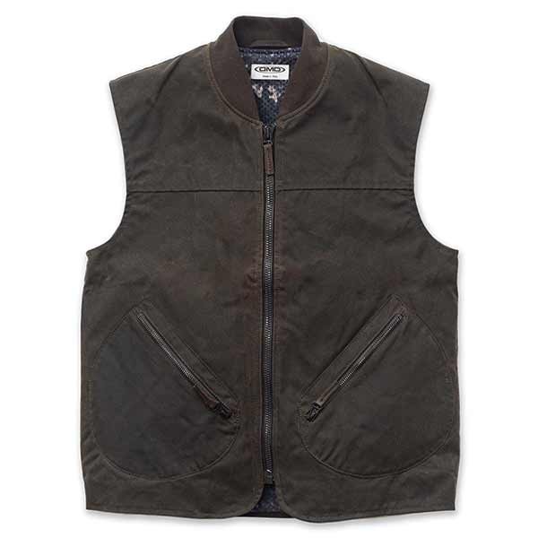DMD olive green Cotton Waxed motorcycle vest