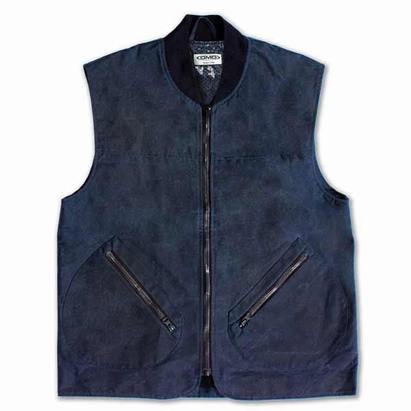 DMD blue Cotton Waxed motorcycle vest