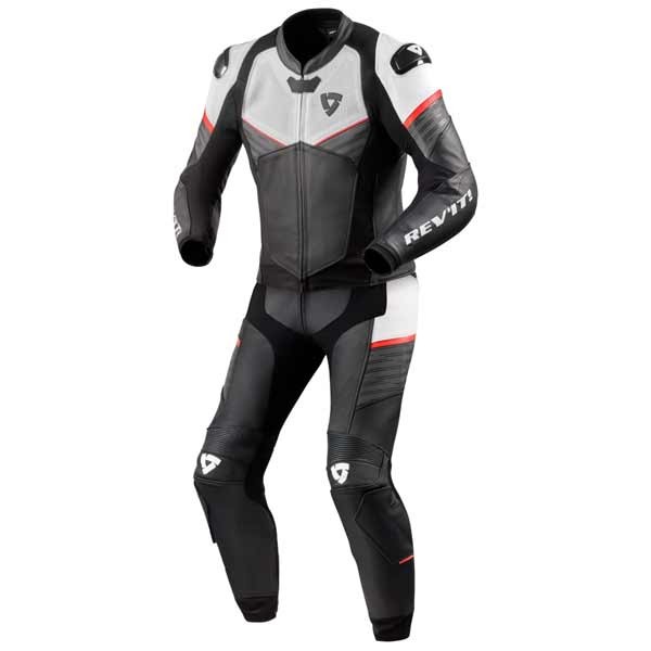 Revit Beta black white red two piece motorcycle suit