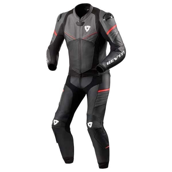 Revit Beta anthracite red two piece motorcycle suit