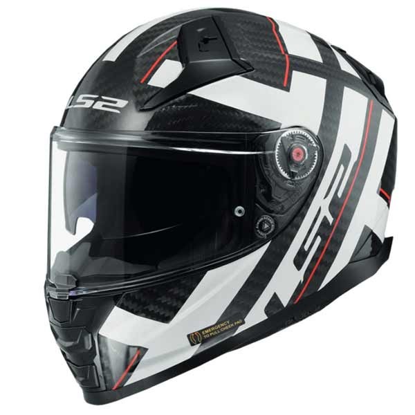 LS2 Vector II Carbon Strong white black full face helmet