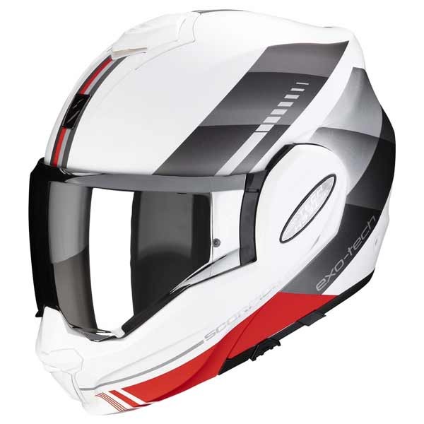 Scorpion Exo-Tech Evo Genre white red flip-up helmet