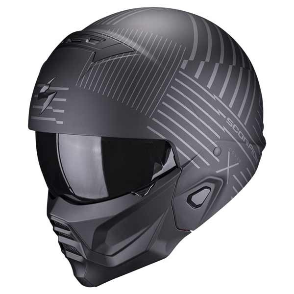 Scorpion EXO-Combat II Miles matt black silver helmet