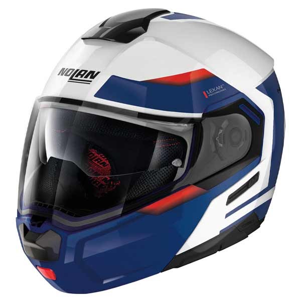 Nolan N90-3 Reflector white blue red N-Com helmet