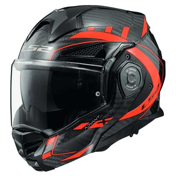 LS2 FF901 Advant X Carbon Future red modular helmet
