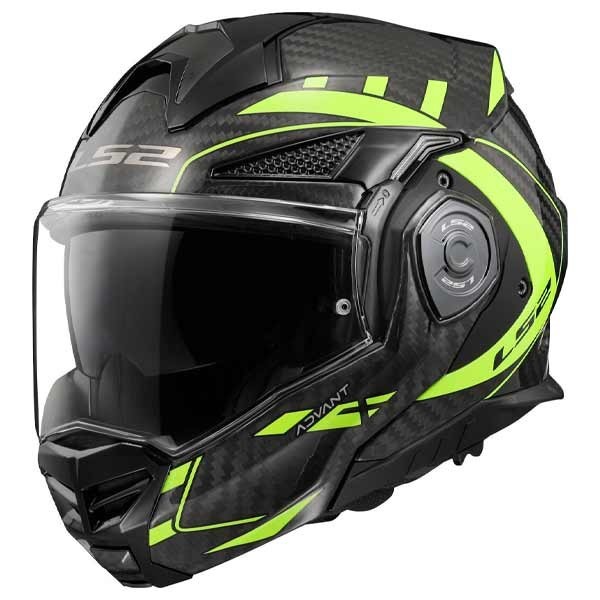 LS2 FF901 Advant X Carbon Future yellow modular helmet