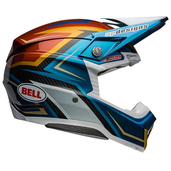 Casque Bell Moto 10 Spherical Tomac blanc or