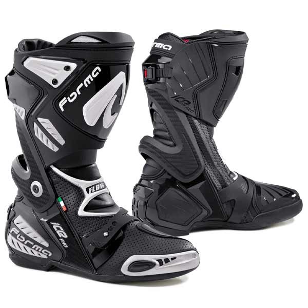 Forma Ice Pro Flow black motorcycle racing boots