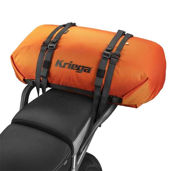 Kriega Rollpack 40 motorcycle tail bag orange