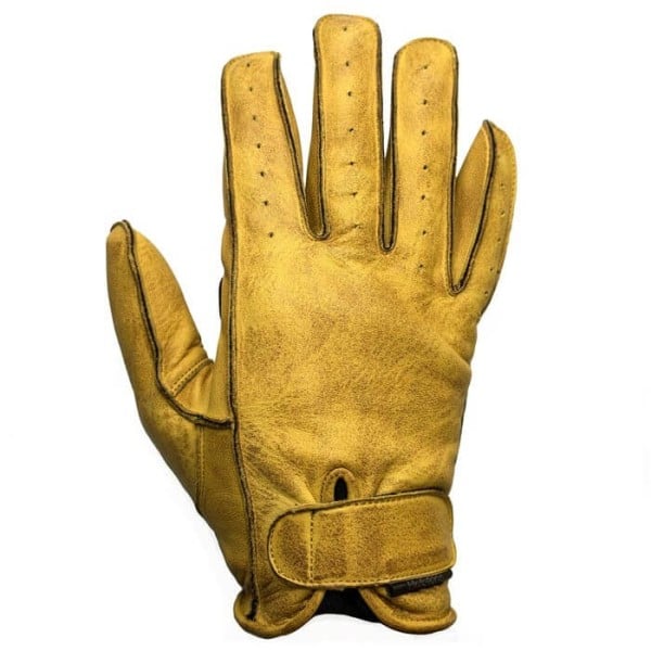 Motorcycle Leader Gloves HELSTONS Hiro Gold Noir