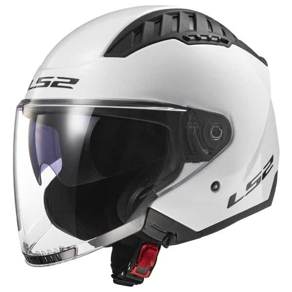 LS2 Copter II Solid gloss white jet helmet