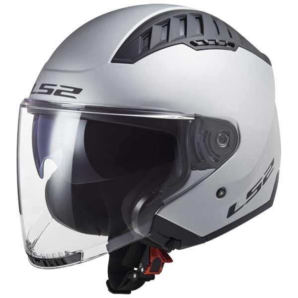 LS2 Copter II Solid matt silver jet helmet