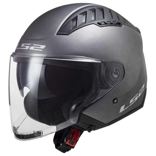 LS2 Copter II Solid matt titanium jet helmet